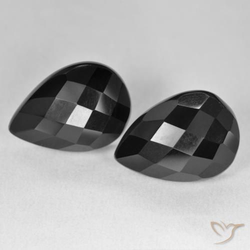 17.54ctw Natural Negro Ónix, En forma de pera, Opaco
