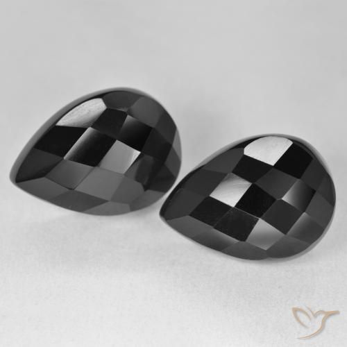 21.71ctw Natural Negro Ónix, En forma de pera, Opaco