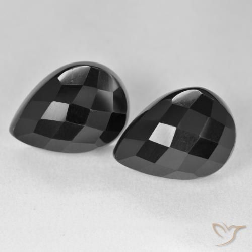 21.54ctw Natural Negro Ónix, En forma de pera, Opaco
