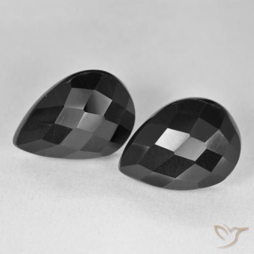 17.76ctw Natural Negro Ónix, En forma de pera, Opaco