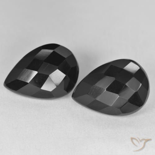 16.58ctw Natural Negro Ónix, En forma de pera, Opaco