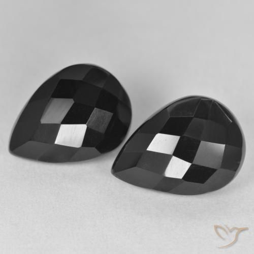17.51ctw Natural Negro Ónix, En forma de pera, Opaco