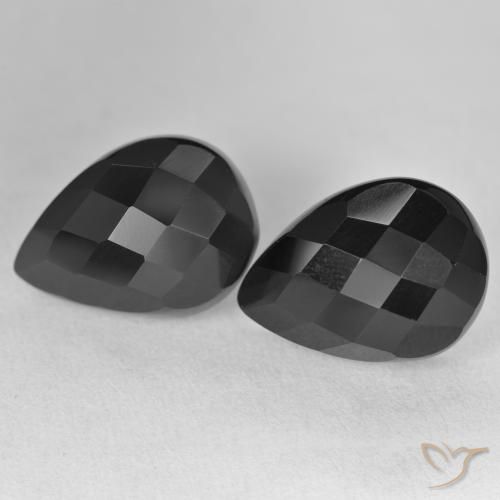 22.03ctw Natural Negro Ónix, En forma de pera, Opaco