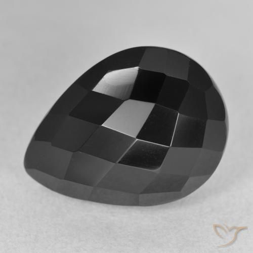 12.67ct Natural Negro Ónix, En forma de pera, Opaco