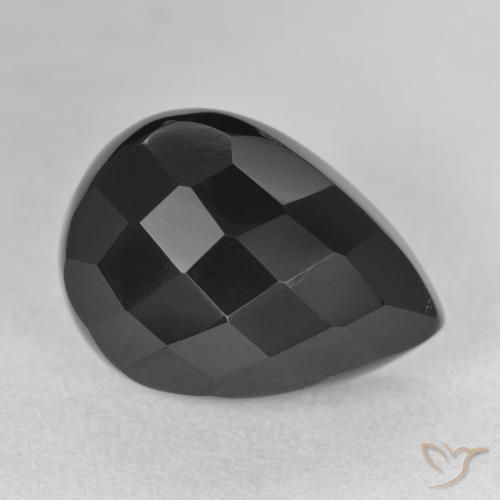 10.59ct Natural Negro Ónix, En forma de pera, Opaco