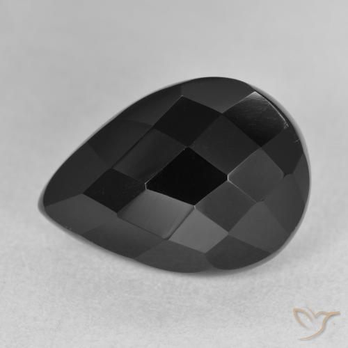 9.50ct Natural Negro Ónix, En forma de pera, Opaco
