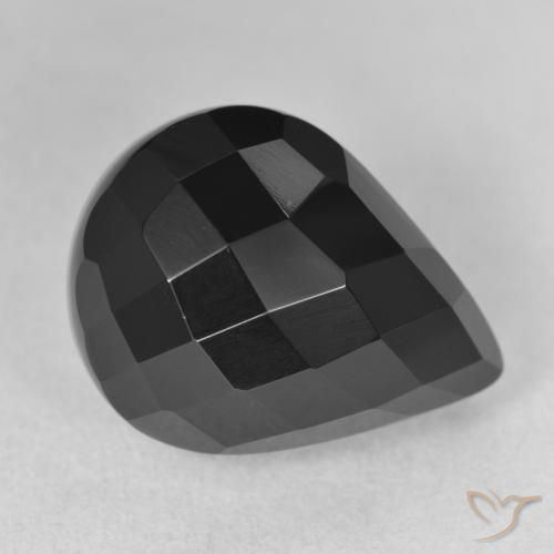 13.39ct Natural Negro Ónix, En forma de pera, Opaco
