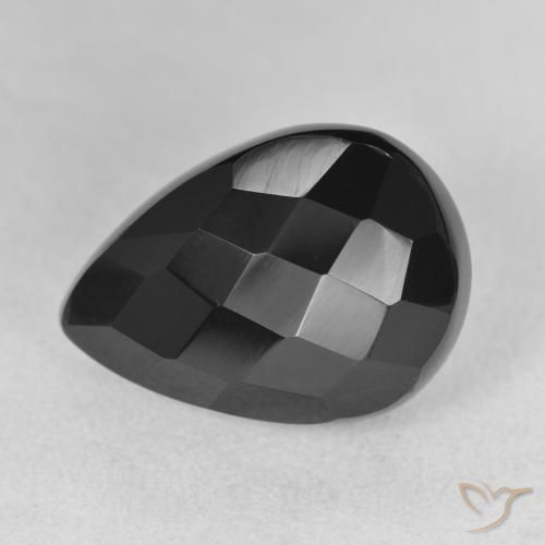 10.00ct Natural Negro Ónix, En forma de pera, Opaco