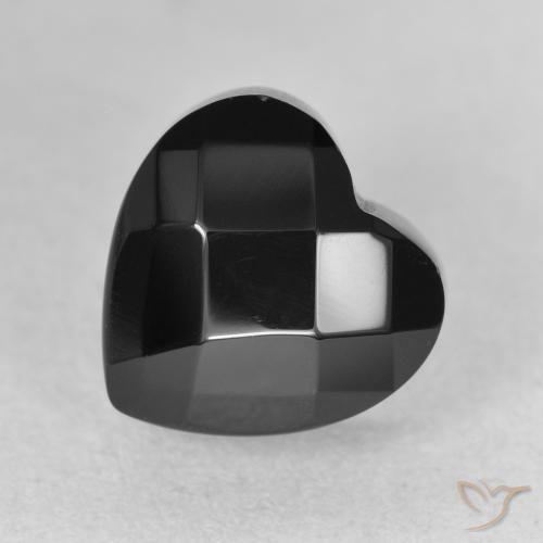 Ónix Negro natural de 4.35 ct, Corazón, Opaco