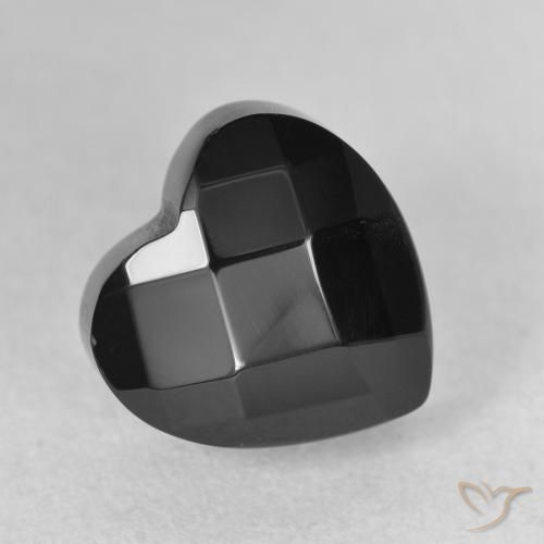 Ónix Negro natural de 4.35 ct, Corazón, Opaco