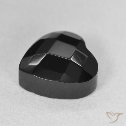 Ónix Negro natural de 4.35 ct, Corazón, Opaco
