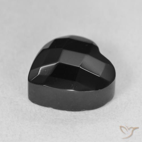 Ónix Negro natural de 4.29 ct, Corazón, Opaco