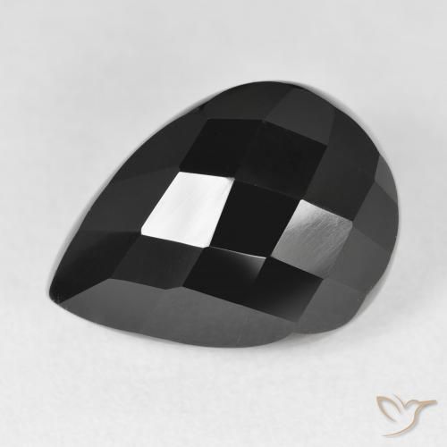 10.51ct Natural Negro Ónix, En forma de pera, Opaco