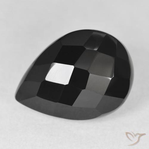 10.08ct Natural Negro Ónix, En forma de pera, Opaco