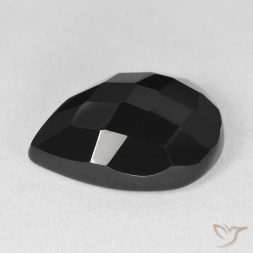 Ónix Negro natural de 10.08 ct, En forma de pera, Opaco