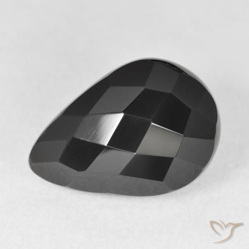 8.51ct Natural Negro Ónix, En forma de pera, Opaco