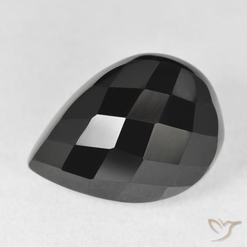 10.14ct Natural Negro Ónix, En forma de pera, Opaco