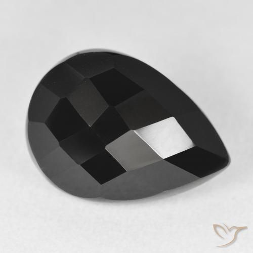 10.04ct Natural Negro Ónix, En forma de pera, Opaco
