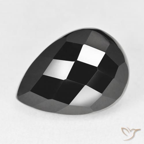 10.51ct Natural Negro Ónix, En forma de pera, Opaco