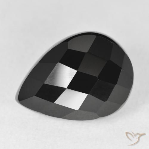 11.28ct Natural Negro Ónix, En forma de pera, Opaco