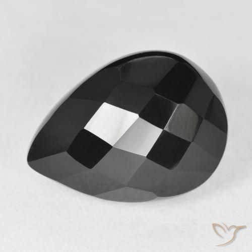 10.50ct Natural Negro Ónix, En forma de pera, Opaco