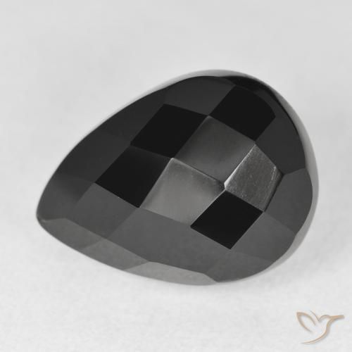 11.38ct Natural Negro Ónix, En forma de pera, Opaco