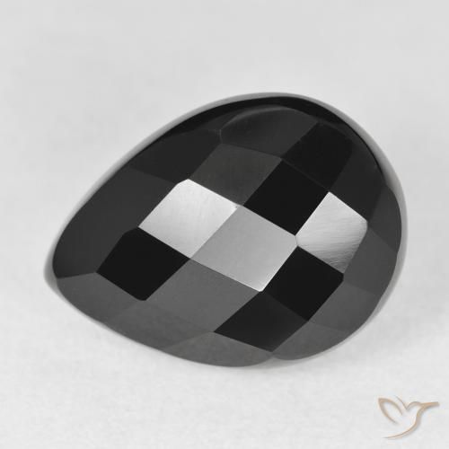 10.38ct Natural Negro Ónix, En forma de pera, Opaco