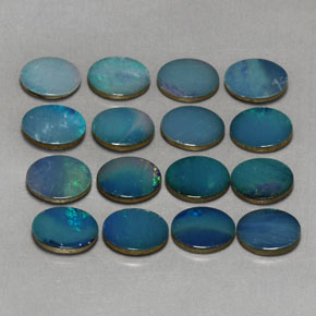 Gemas de doblete de ópalo multicolor natural de  ct, corte óvalo, opaco
