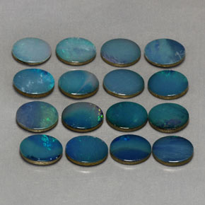 Gemas de doblete de ópalo multicolor natural de  ct, corte óvalo, opaco