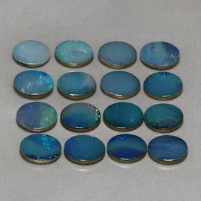 Gemas de doblete de ópalo multicolor natural de  ct, corte óvalo, opaco