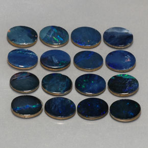 Gemas de doblete de ópalo multicolor natural de  ct, corte óvalo, opaco