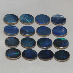Gemas de doblete de ópalo multicolor natural de  ct, corte óvalo, opaco