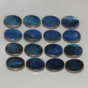 Gemas de doblete de ópalo multicolor natural de  ct, corte óvalo, opaco