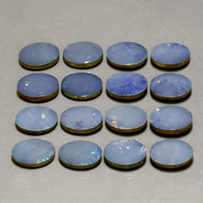 Gemas de doblete de ópalo multicolor natural de  ct, corte óvalo, opaco