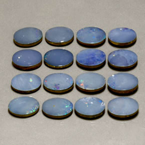 Gemas de doblete de ópalo multicolor natural de  ct, corte óvalo, opaco