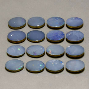Gemas de doblete de ópalo multicolor natural de  ct, corte óvalo, opaco