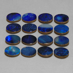 Gemas de doblete de ópalo multicolor natural de  ct, corte óvalo, opaco