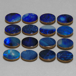 Gemas de doblete de ópalo multicolor natural de  ct, corte óvalo, opaco