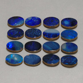 Gemas de doblete de ópalo multicolor natural de  ct, corte óvalo, opaco
