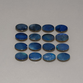 Gemas de doblete de ópalo multicolor natural de 12,07 ct, corte óvalo, opaco