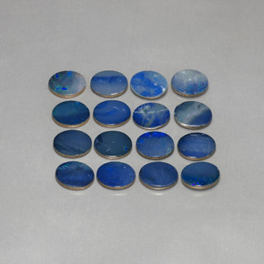Gemas de doblete de ópalo azul natural de 12,71 ct, corte óvalo, opaco