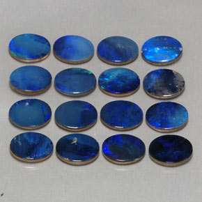 Gemas de doblete de ópalo multicolor natural de  ct, corte óvalo, opaco