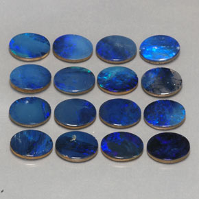 Gemas de doblete de ópalo multicolor natural de  ct, corte óvalo, opaco