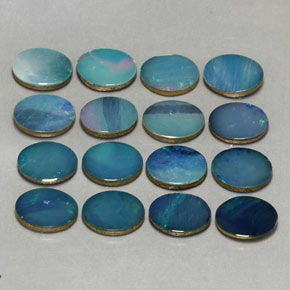 Gemas de doblete de ópalo multicolor natural de  ct, corte óvalo, opaco