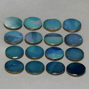 Gemas de doblete de ópalo multicolor natural de  ct, corte óvalo, opaco