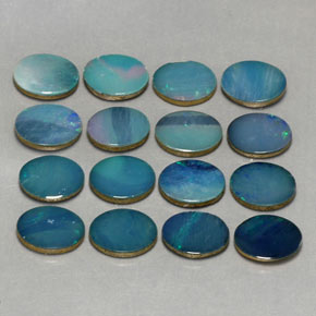 Gemas de doblete de ópalo multicolor natural de  ct, corte óvalo, opaco