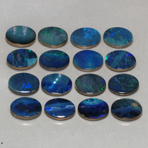 Gemas de doblete de ópalo multicolor natural de  ct, corte óvalo, opaco