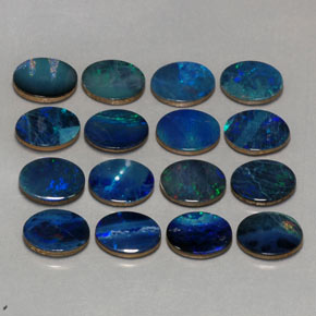 Gemas de doblete de ópalo multicolor natural de  ct, corte óvalo, opaco