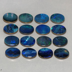 Gemas de doblete de ópalo multicolor natural de  ct, corte óvalo, opaco