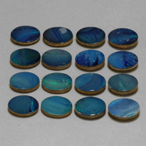 Gemas de doblete de ópalo multicolor natural de  ct, corte óvalo, opaco